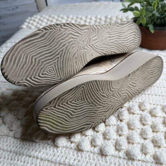 ANTHROPOLOGIE Women's 41 US 10 Stompy Platform Lace Up Boot Cream Alligator - Picture 13 of 16